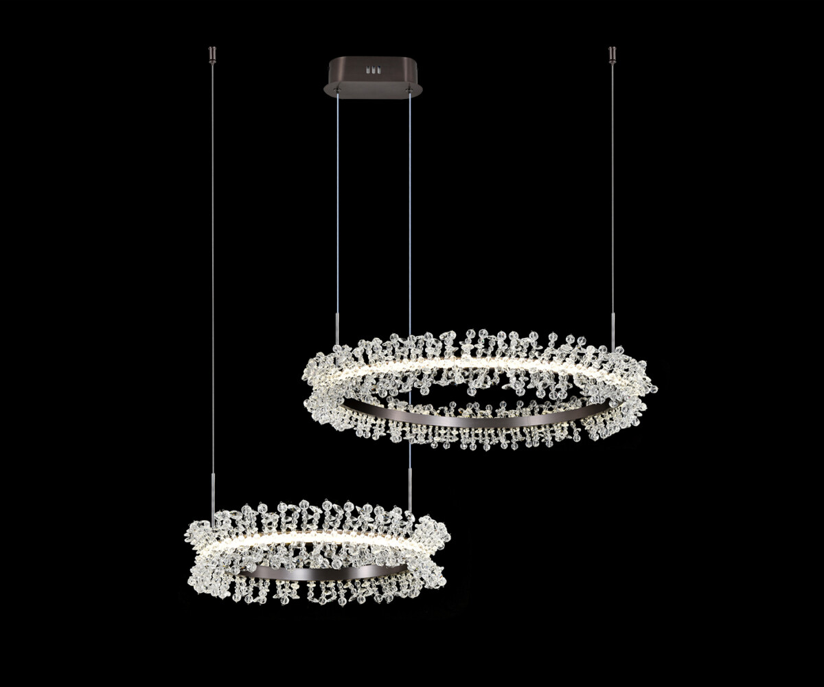 08245,12PA Люстра димм.Лаура матовый никель d60+40 - купить в интернет-магазине Светильники Торг