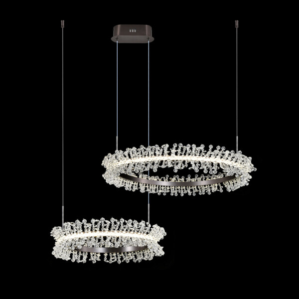 08245,12PA Люстра димм.Лаура матовый никель d60+40 - купить в интернет-магазине Светильники Торг