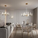 5431/30L L-VISION ODL_EX24 093 золотой(под латунь)/белый градиент/беж./зеленый/ металл/стекло/керамика Люстра LED 30W 4000K LARK