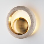 5443/1W HIGHTECH ODL_EX25 037 сатинированн.латунь/беж./металл/полирезин Настенный светильник 1*G9 LED*6W SATURN — изображение 4