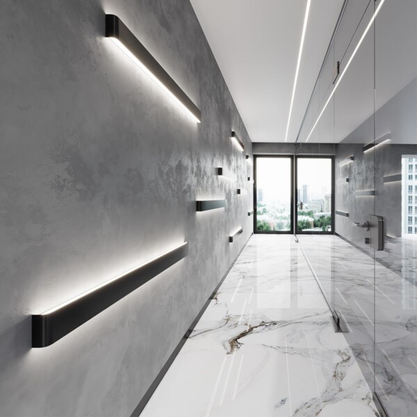 4294/40WL HIGHTECH ODL22 439 черный/металл Настенный светильник IP20 LED 40W 3245Лм 3000K FRAMANT