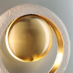 5443/1W HIGHTECH ODL_EX25 037 сатинированн.латунь/беж./металл/полирезин Настенный светильник 1*G9 LED*6W SATURN — изображение 7