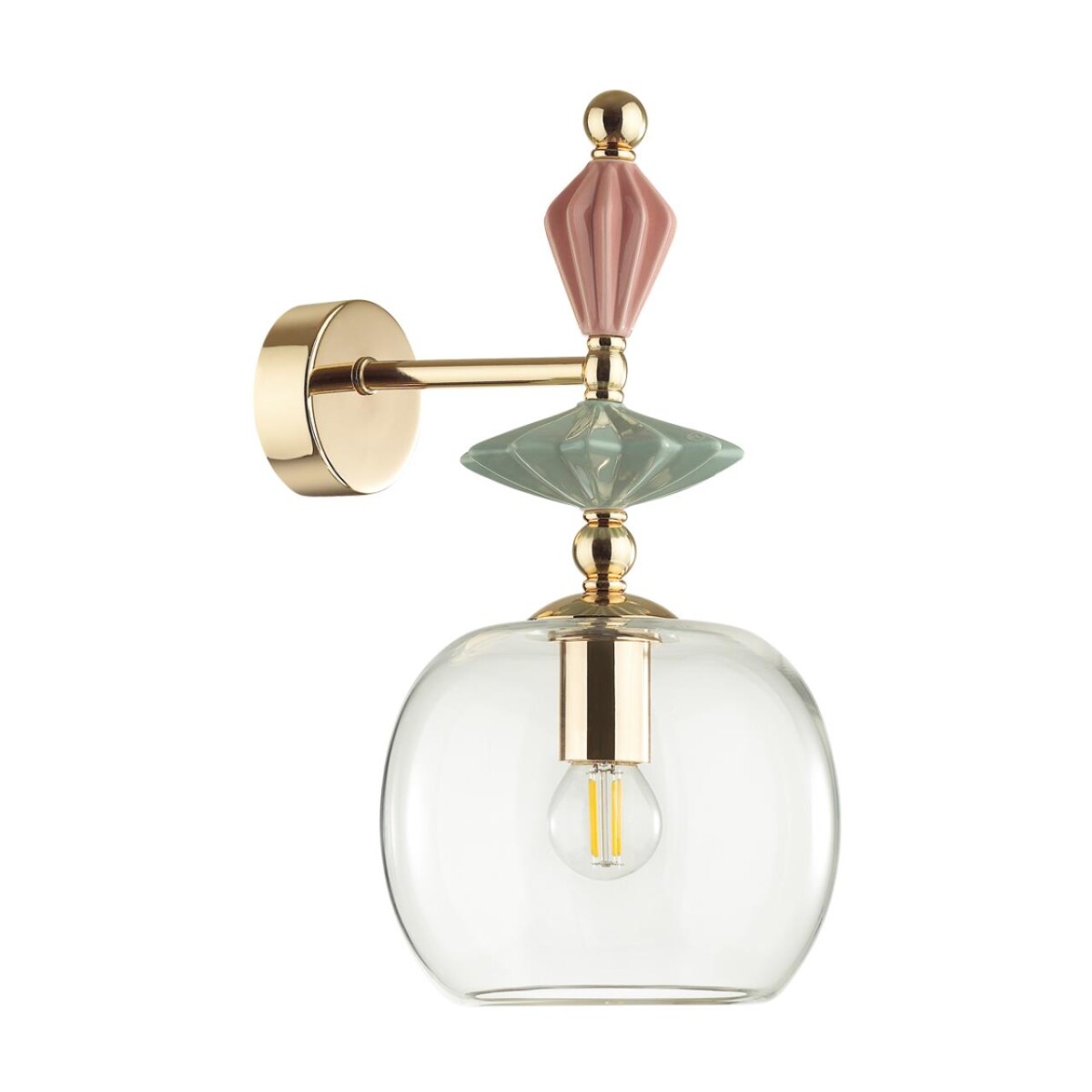 4855/1WB CLASSIC ODL_EX21 137 золото/разноцветн./керамика/стекло Бра E14 1*40W BIZET — изображение 1