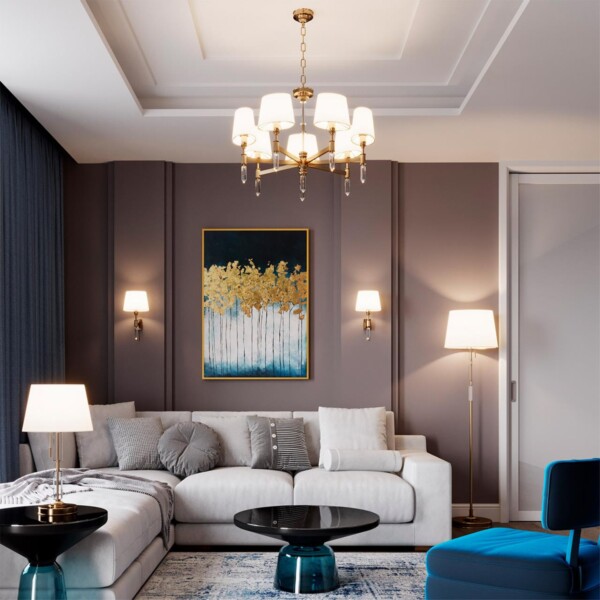 4894/7 MODERN ODL_EX22 161 бронзовый/белый/ткань Люстра E14 7*40W LONDON