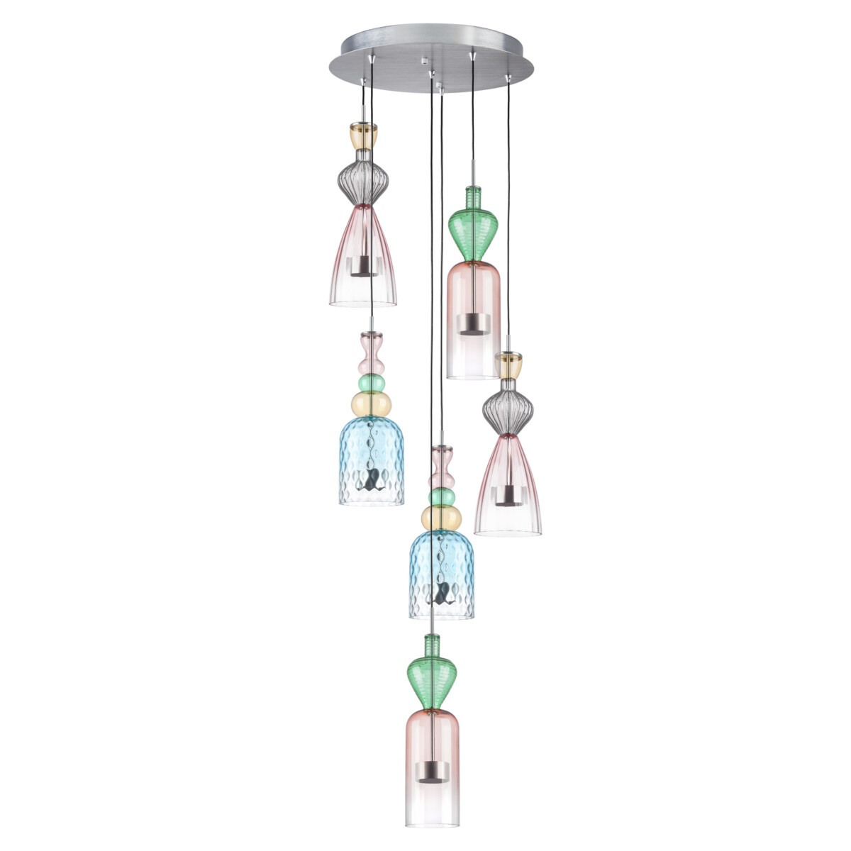 814069  2КОР! Люстра BELLE LED 6х8W 2400LM АЛЮМИНИЙ/МУЛЬТИКОЛОР 3000K — изображение 1