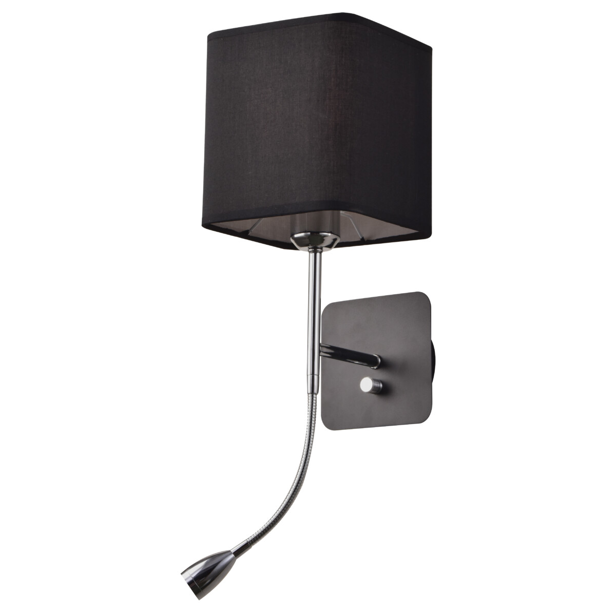 766627 Бра FLOP 1х12W (led) E27 + LED 3W 240LM 3000K ХРОМ/ЧЕРНЫЙ — изображение 1