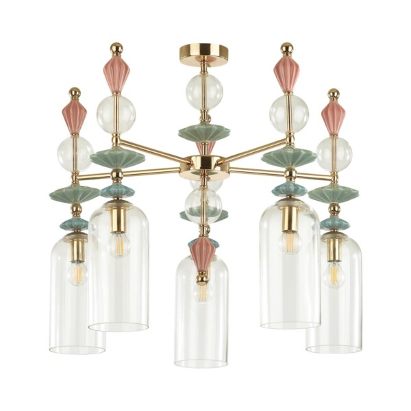 4855/5C CLASSIC ODL_EX21 135 золото/разноцветн./керамика/стекло Люстра потолочная E14 5*40W BIZET