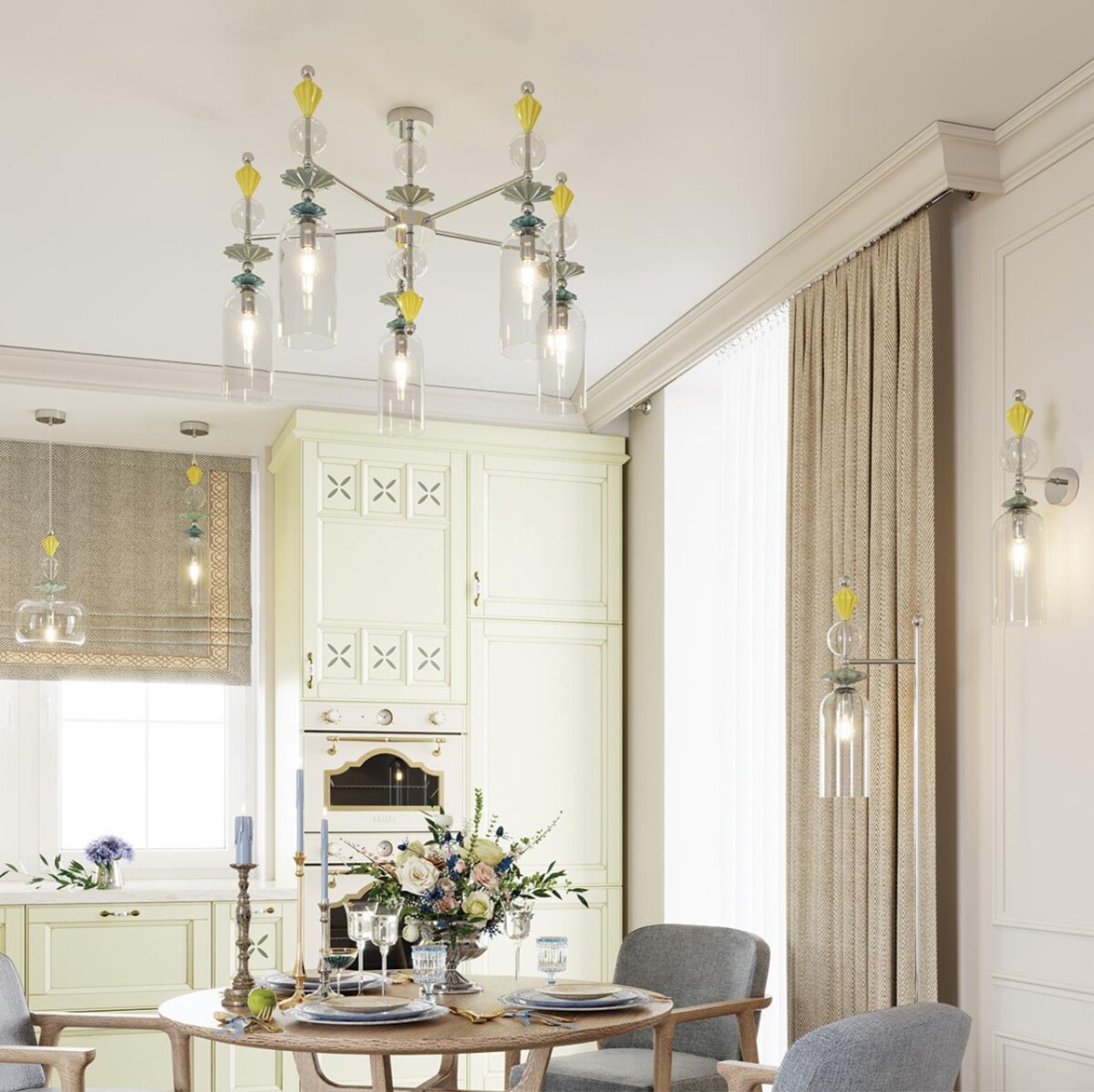 4893/1WA CLASSIC ODL_EX22 139 хром/раноцветн./керамика/стекло Бра E14 1*40W 4893/1WA BIZET — изображение 2