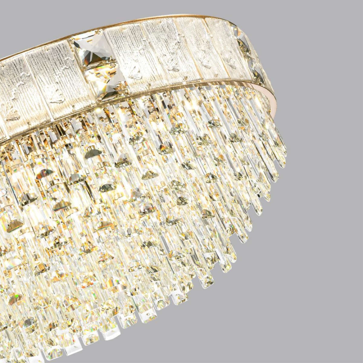 5070/21 HALL (В 2-х КОРОБКАХ) ODL24 601 золото/прозрачный/матовый/металл/хрусталь/стекло Люстра E14 21*40W FIESTA — изображение 4