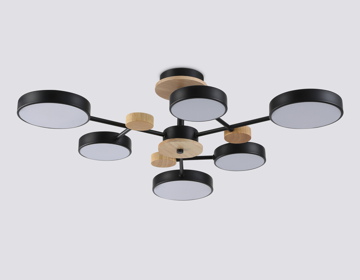 FL4863/6 BK/WD черный/дерево 90W 3000-6000K D750*180 (без ПДУ) — изображение 5