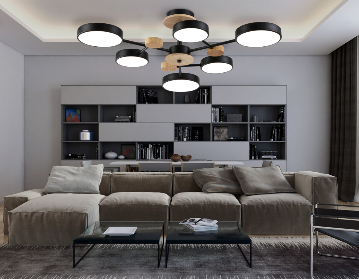 FL4863/6 BK/WD черный/дерево 90W 3000-6000K D750*180 (без ПДУ) — изображение 8