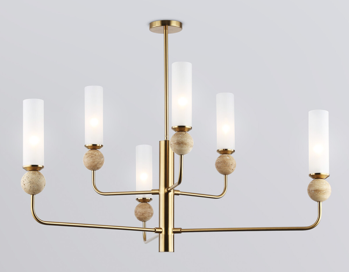 LH53251/6 BS/FR латунь/белый матовый E14*6 max 40W D1050*1445 — изображение 3