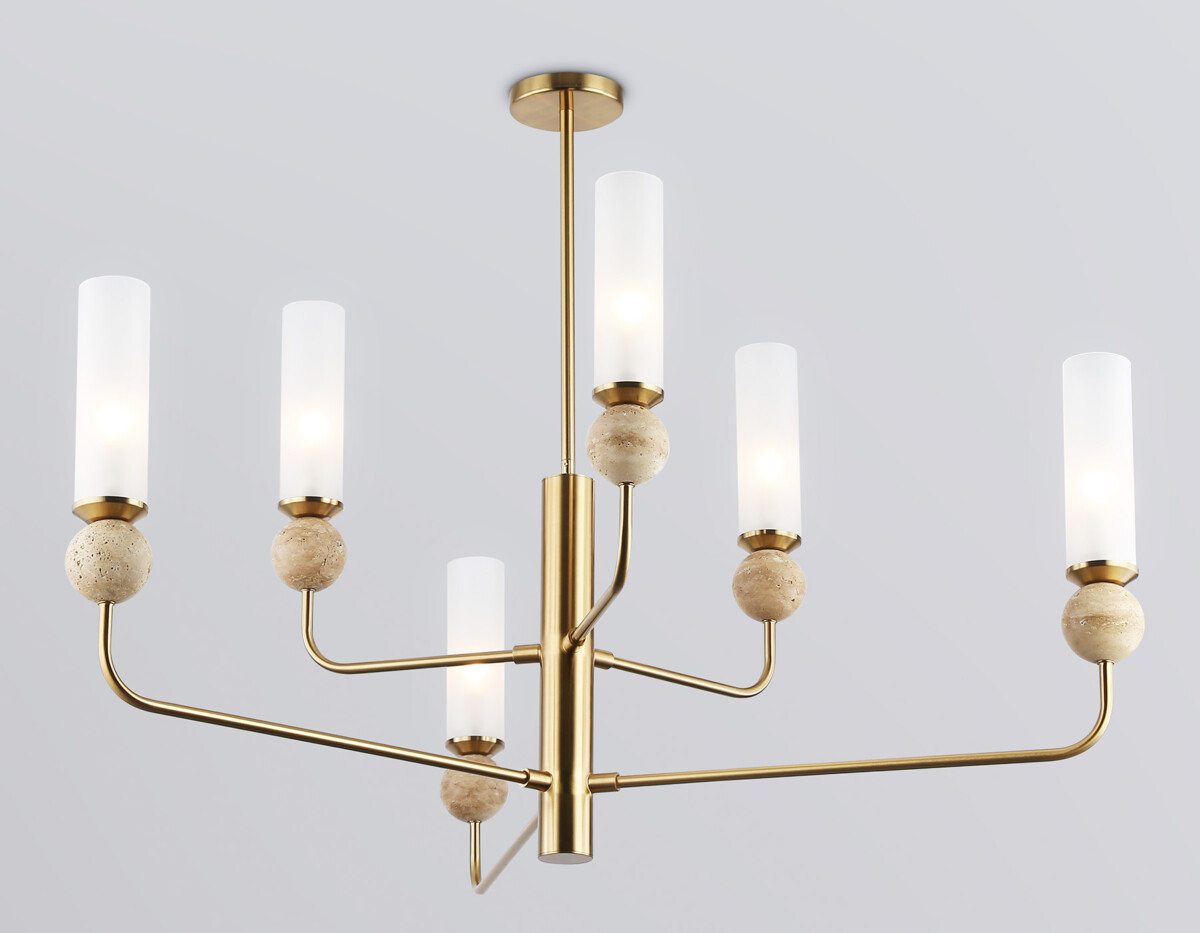 LH53251/6 BS/FR латунь/белый матовый E14*6 max 40W D1050*1445 — изображение 4