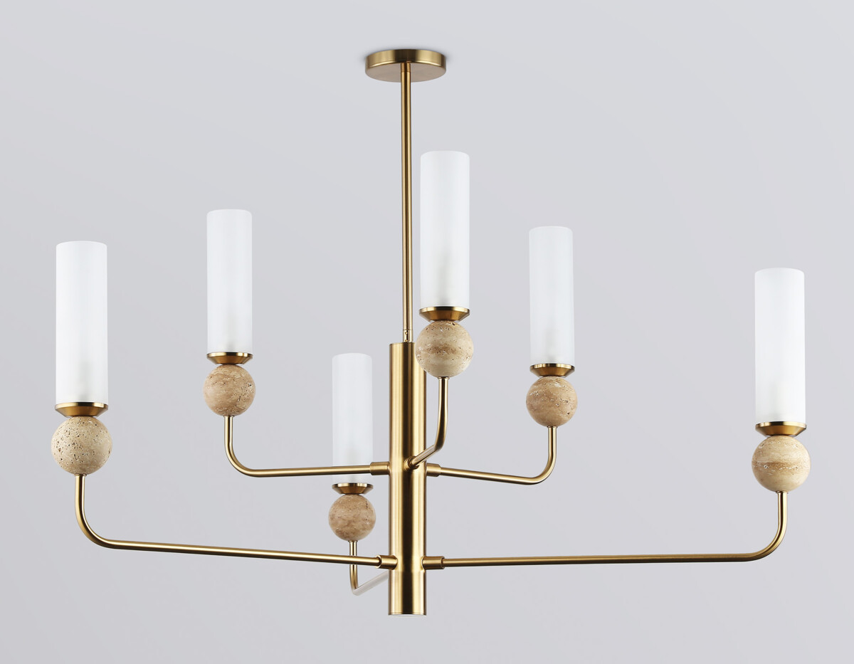 LH53251/6 BS/FR латунь/белый матовый E14*6 max 40W D1050*1445 — изображение 5