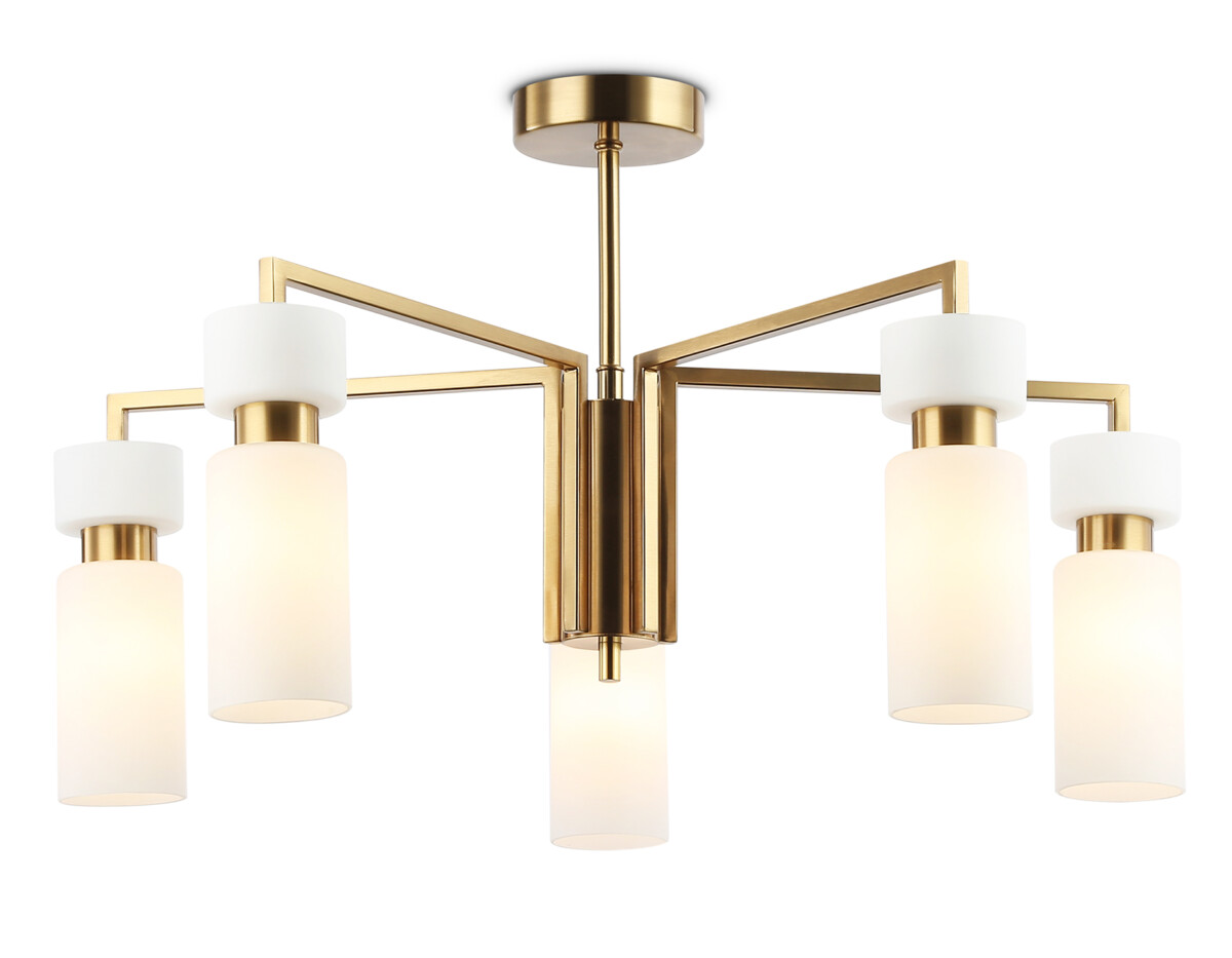 LH56124 LH56124/5 BS/FR латунь/белый матовый E14*5 max 40W D605*350 — изображение 1