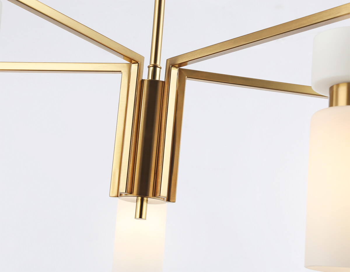 LH56124/5 BS/FR латунь/белый матовый E14*5 max 40W D605*350 — изображение 6