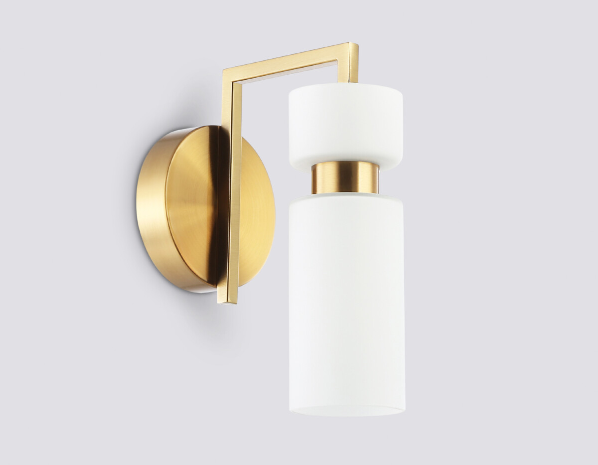 LH56130 BS/FR латунь/белый матовый E14 max 40W 150*100*210 — изображение 3