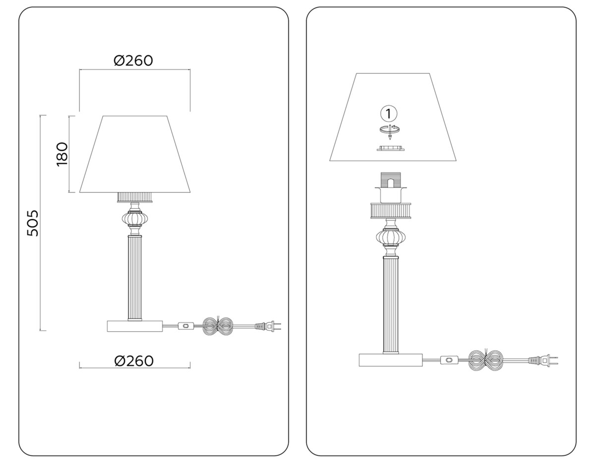LH71007 BN/WH никель/белый E14 max 40W D260*505 — изображение 6