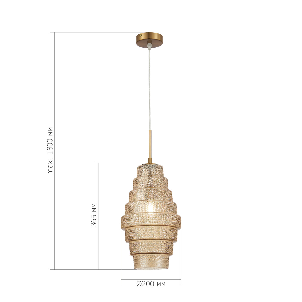 SL1001.203.01 Подвес ST-Luce Латунь/Коньячный E27 1*40W REXITE — изображение 4