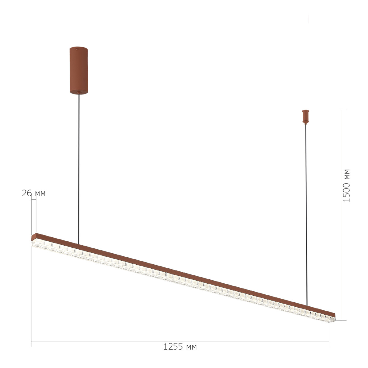 SL1018.613.01 Светильник подвесной ST-Luce терракотовый/прозрачный LED 1*32W 4000K EUCLIDICS — изображение 6