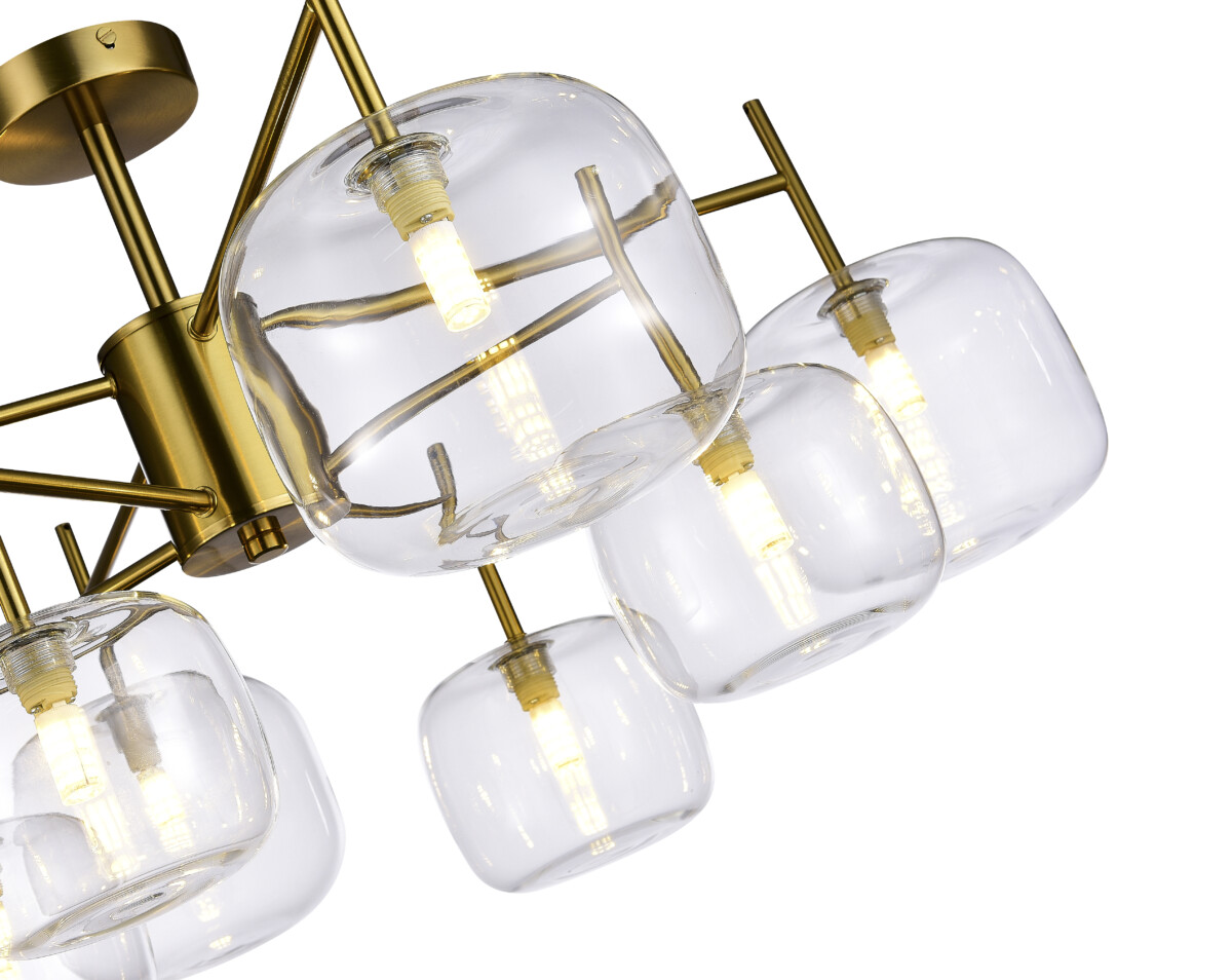 SL1049.302.08 Люстра потолочная ST-Luce Латунь/Прозрачный G9 8*5W FINN — изображение 3