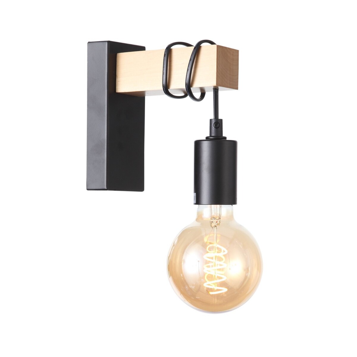 SL1142.401.01 Светильник настенный Черный, Светлое дерево E27 1*60W BAGETTI — изображение 1