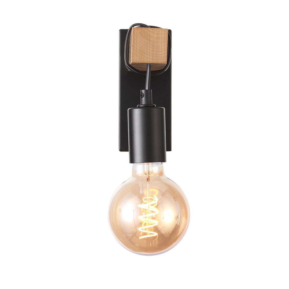 SL1142.401.01 Светильник настенный Черный, Светлое дерево E27 1*60W BAGETTI — изображение 3