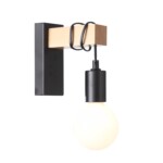 SL1142.401.01 Светильник настенный Черный, Светлое дерево E27 1*60W BAGETTI — изображение 4