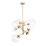 SL1150.203.08 Светильник подвесной ST-Luce Матовое золото/Прозрачный E27 8*40W (из 3-х коробок) LIORA — изображение 2