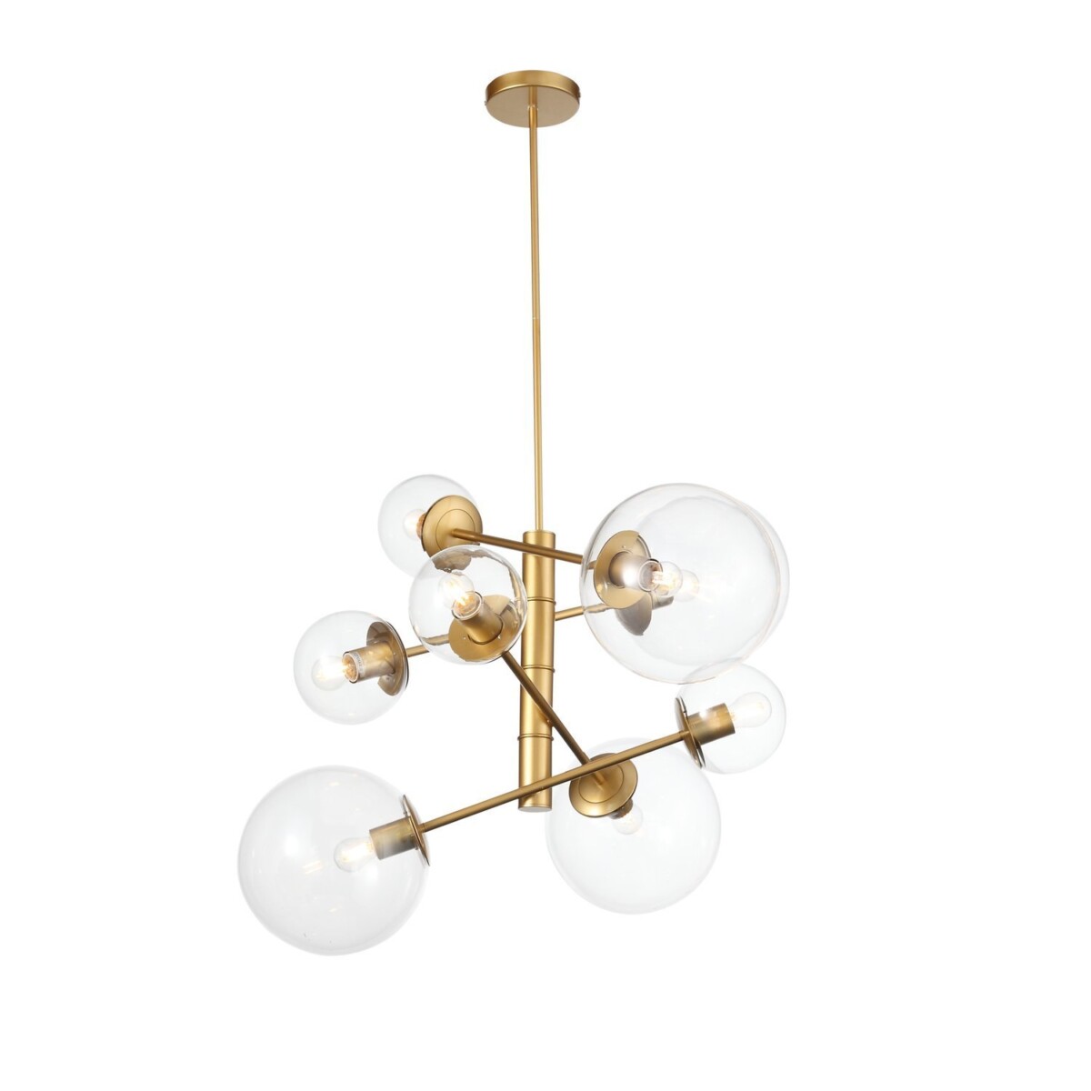 SL1150.203.08 Светильник подвесной ST-Luce Матовое золото/Прозрачный E27 8*40W (из 3-х коробок) LIORA — изображение 5