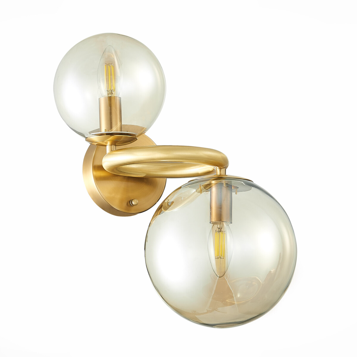 SL1162.301.02 Светильник настенный ST-Luce Латунь/Коньячный E14 2*40W GORIZIA — изображение 2