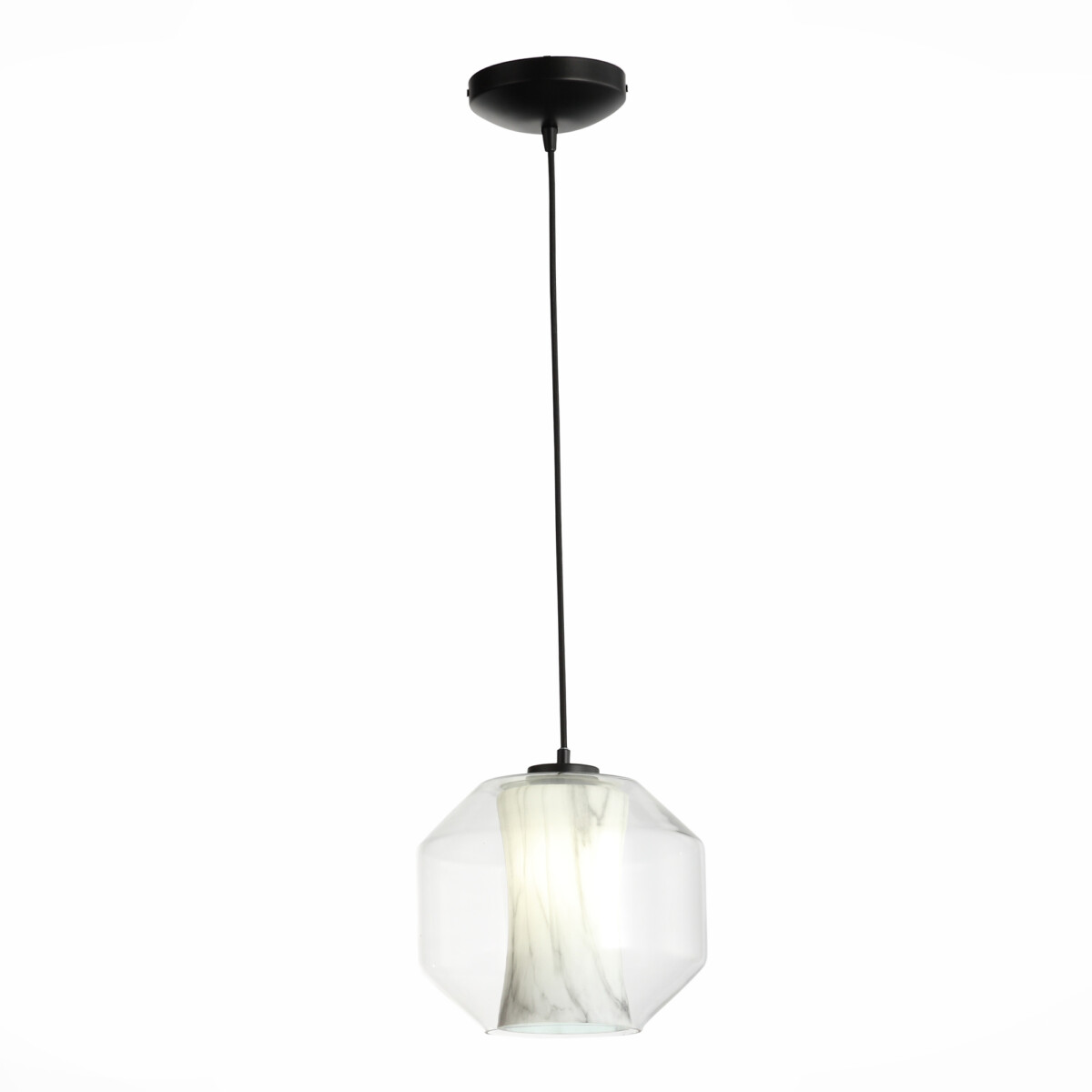 SL1169.113.01 Подвес ST-Luce Черный/Прозрачный, Белый E27 1*40W MARMO — изображение 1