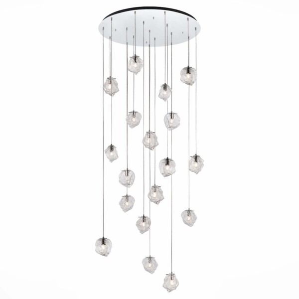 SL1175.103.18 Светильник подвесной ST-Luce Хром/Прозрачный E14 18*40W PORTICI