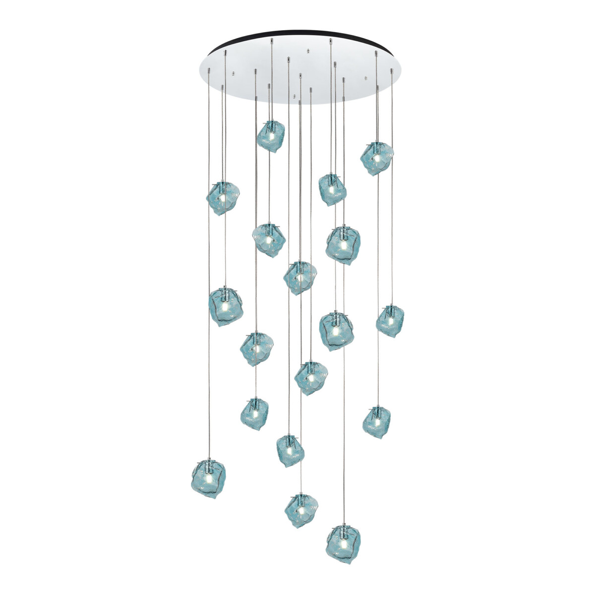 SL1175.113.18 Светильник подвесной ST-Luce Хром/Светло-голубой E14 18*40W PORTICI — изображение 1