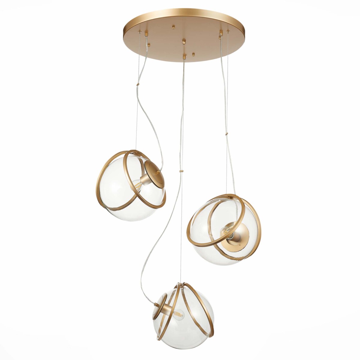 SL1181.313.03 Светильник подвесной ST-Luce Латунь/Латунь, Прозрачный E27 3*40W ACERRA — изображение 2