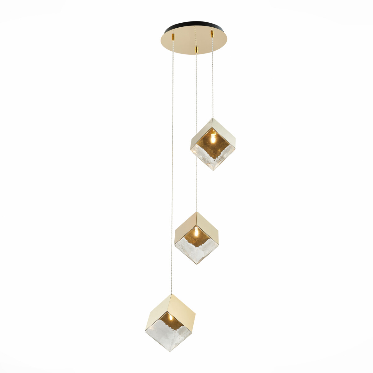 SL1182.203.03 Светильник подвесной ST-Luce Золотистый/Прозрачный, Золотистый G9 3*5W RIELLO — изображение 1