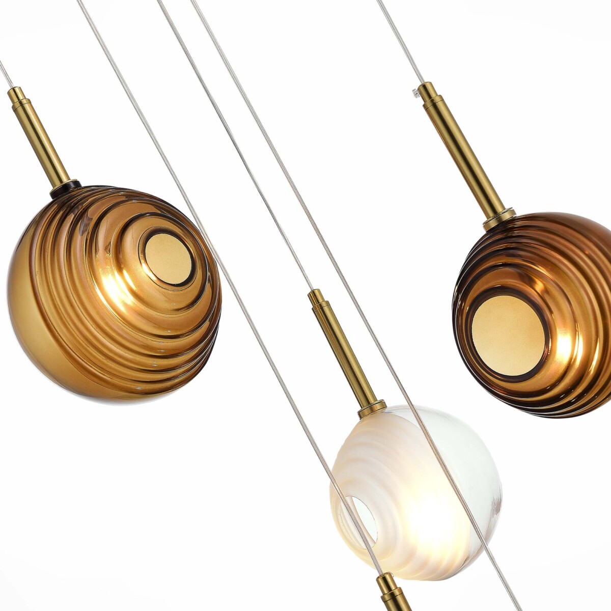 SL1183.543.06 Светильник подвесной ST-Luce Латунь/Черный, Белый G4 6*5W FOLIGNO — изображение 3