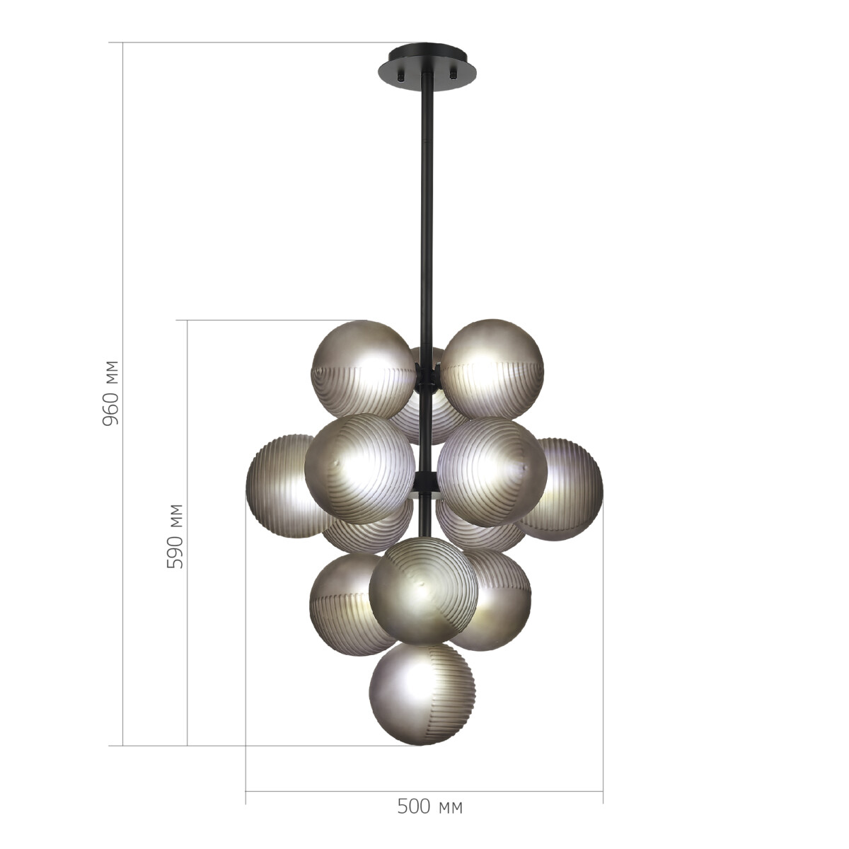 SL1184.403.13 Люстра подвесная ST-Luce Черный/Дымчатый G9 13*5W TODO — изображение 3