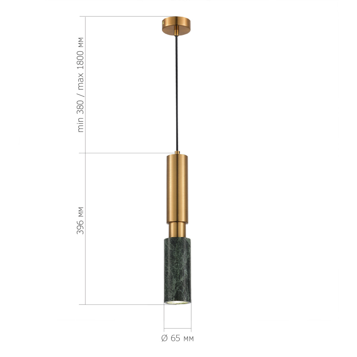 SL1192.363.01 Светильник подвесной ST-Luce Латунь/Латунь, Зеленый GU10 1*5W 4000K PRIETTI — изображение 4