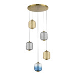 SL1193.303.05 Светильник подвесной ST-Luce Латунь/Янтарный,Дымчатый,Голубой LED 5*10W 3000K SUMMER — изображение 2