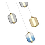 SL1193.303.05 Светильник подвесной ST-Luce Латунь/Янтарный,Дымчатый,Голубой LED 5*10W 3000K SUMMER — изображение 3