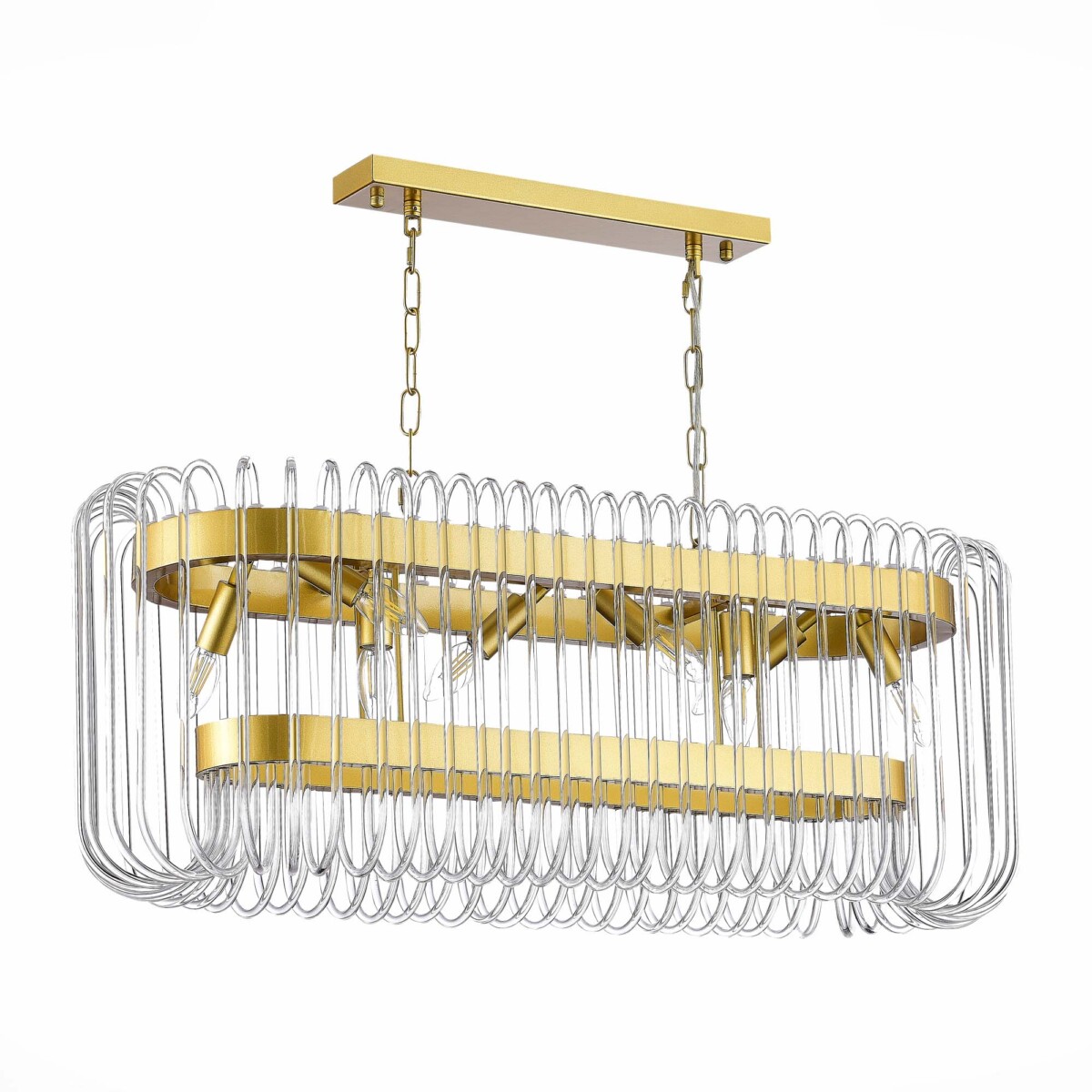 SL1228.203.08 Люстра подвесная ST-Luce Золотистый/Прозрачный E14 8*40W GROSSETO — изображение 2