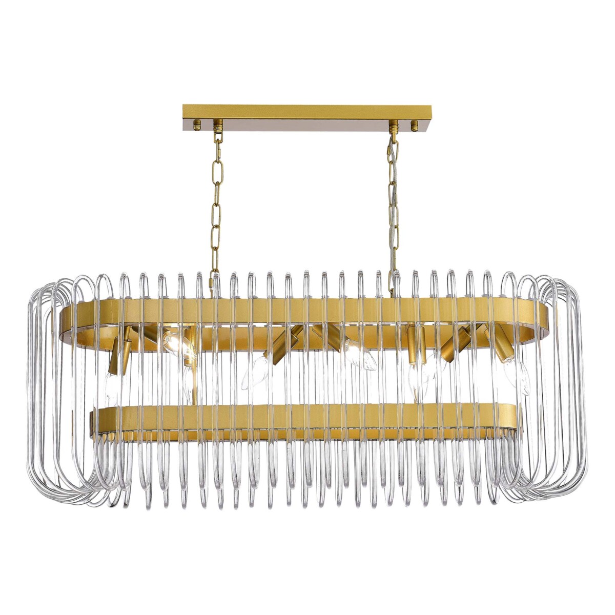 SL1228.203.08 Люстра подвесная ST-Luce Золотистый/Прозрачный E14 8*40W GROSSETO — изображение 3