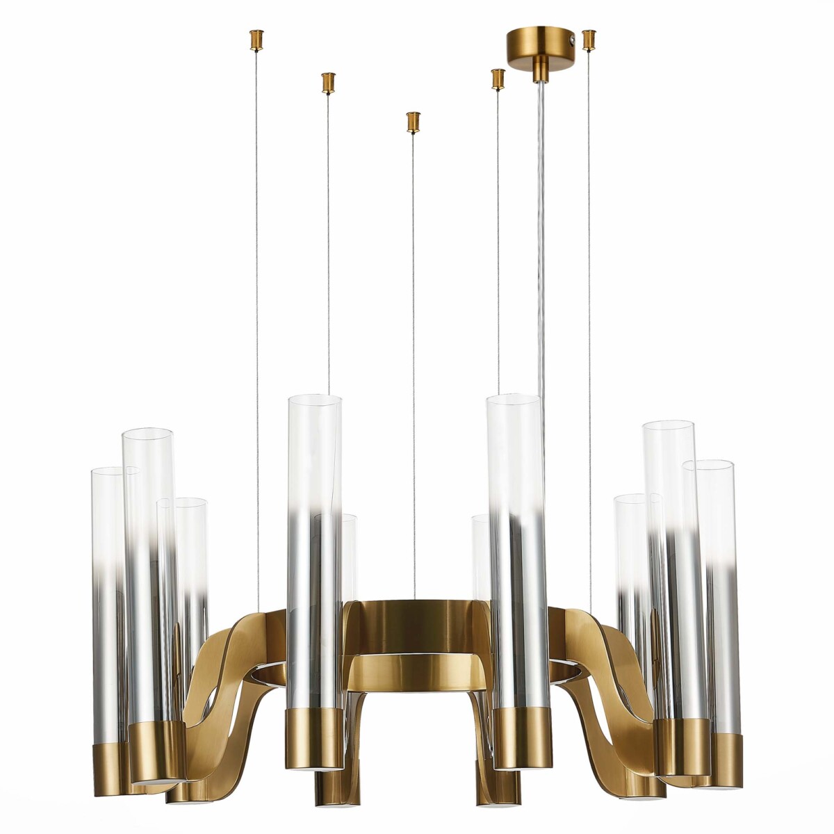 SL1235.303.10 Люстра подвесная ST-Luce Латунь/Хром, Прозрачный E27 10*40W ETTORE — изображение 2