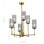 SL1240.303.06 Люстра подвесная ST-Luce Латунь/Дымчатый E27 6*60W GACCIOLO — изображение 4