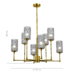 SL1240.303.08 Люстра подвесная ST-Luce Латунь/Дымчатый E27 8*60W GACCIOLO — изображение 4