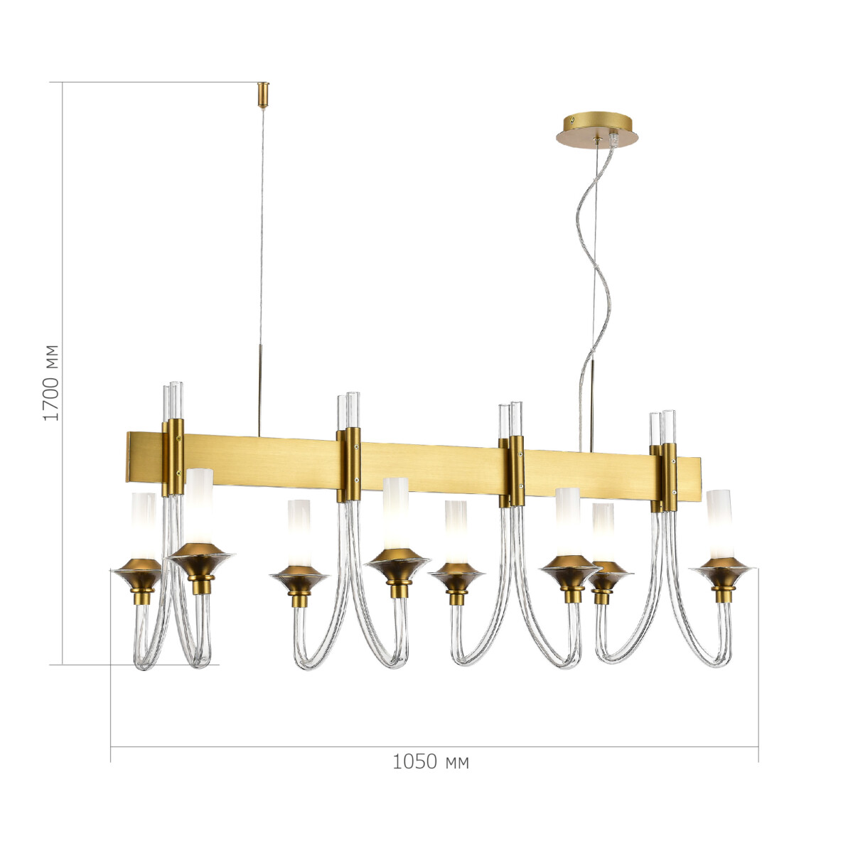 SL1241.213.08 Люстра подвесная ST-Luce Золотистый/Белый E14 8*40W VETRANO — изображение 4