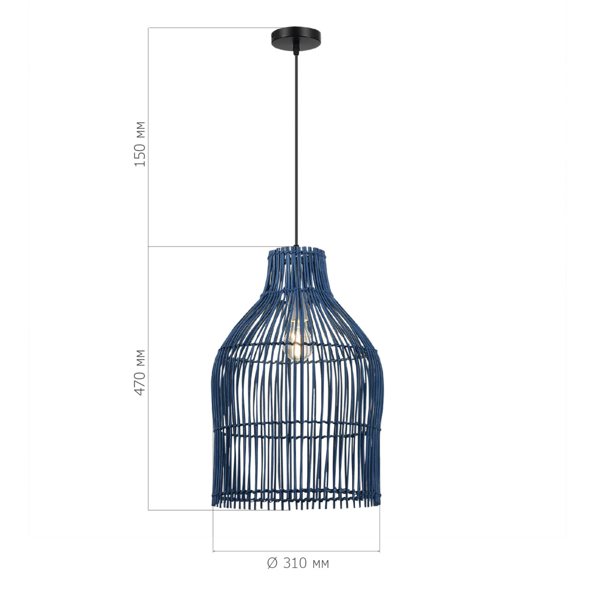 SL1513.403.01 Светильник подвесной ST-Luce Черный/Синий E27 1*40W CESTA — изображение 4