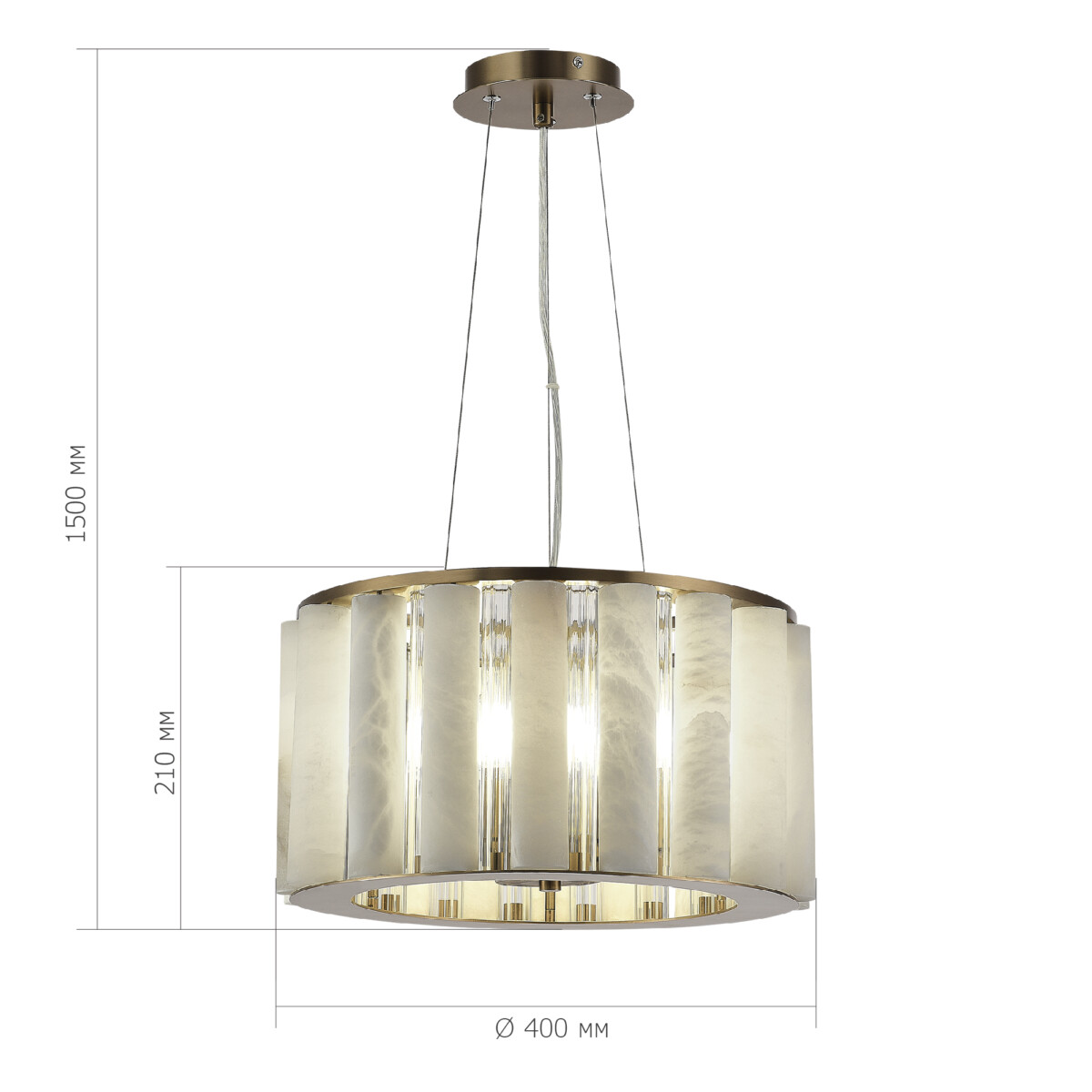 SL1516.303.06 Светильник подвесной ST-Luce Бронза, Прозрачный/Белый алебастр E14 6*40W DELIGHT — изображение 4