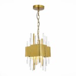 SL1633.203.04 Люстра подвесная ST-Luce Матовое золото/Матовое золото,Прозрачный E14 4*40W OLVERA